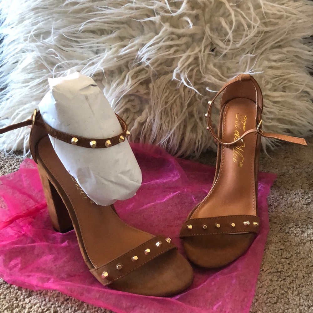 Brown stud heel